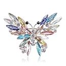 Vintage Women Rhinestone Butterfly Boutique Spilla Pin Fashion Alloy Shiny Brooches Lady Elegant Clothing Coat Jewelry