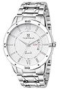 TIMEWEAR Formal Day Date Stainless Steel Watch Collection For Men Analogue Men's Watch(White Dial & Silver Colored Strap)-221Wdtg