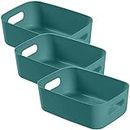 JMYDecor Storage Boxes,Rectangular Box, Set of 3 Plastic Studio Baskets Organiser For Kitchen, Home, Office Bathroom,20.5*14.5*7.5cm