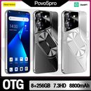 Smartphone Povo5Pro 7.3" Desbloqueado 5G 8GB+256GB Android Doble SIM Teléfonos Celulares OTG 