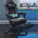 Massage Gaming Stuhl Schreibtischstuhl Drehstuhl Chefsessel Bürostuhl 150Kg Grau