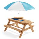 Casafield Children's Sand and Water Activity Table, 3-in-1 Wooden Outdoor