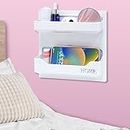 Floating Shelves for Bedside Shelf Accessories Organizer, Wall Mount Self Stick On, Cute Room Decor Aesthetic, Girls Room Decor, Cool Stuff for Bedroom Storage and Organization (Classic Design)
