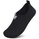 Racqua Men & Women Water Shoes Barefoot Quick-Dry Beach Swim Yoga Socks, Bd104-black, 8.5-9.5 Women/7.5-8.5 Men
