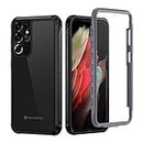 seacosmo Samsung S21 Ultra Case 5G (2021), [with Built-in Screen Protector] Full-Body Rugged Dual-Layer Shockproof Protective Cover for Samsung Galaxy S21 Ultra 6.8-Inch