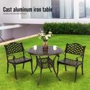 Round Cast Aluminum Outdoor Dining Table with Chair Garden Patio Furniture Set