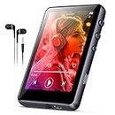64G Lecteur MP3 Bluetooth 5.3, SWOFY 2.4" Touchscreen Digital Walkman HiFi Music Player with Speakers/FM Radio/Recorder, External Up to 128GB, Silicone Protector, Headphones Included (Grey)