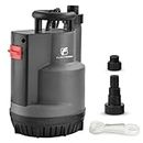 FLUENTPOWER 1/2HP Submersible Sump Pump 2500GPH Utility Water Pump, Auto/Manual Control by Integrated Float Switch, with 16.4 Ft Cord for Pool Tub Garden Pond Flooded Basement Draining