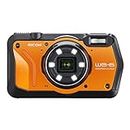 Ricoh WG-6 Webcam Orange Waterproof Camera 20MP Higher Resolution Images 3-inch LCD Waterproof 20m Shockproof 2.1m Underwater Mode 6-LED Ring Light for Macro Photography