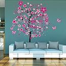 ElecMotive Huge Size Cartoon Heart Tree Butterfly Wall Decals Removable Wall Decor Decorative Painting Supplies & Wall Treatments Stickers for Girls Kids Living Room Bedroom Wallpops