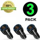 3 Pack 2 USB Port Fast Car Charger Adapter for iPhone Samsung Android Cell Phone