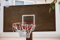 25” X 49” Handmade Wooden Brown Basketball Backboard W/ Hoop NBA sports Outdoor
