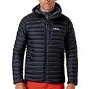 RAB Men's Microlight Alpine Down Jacket for Hiking, Climbing, & Skiing - Black - Small