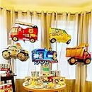AMFIN® Transport theme birthday decoration/Bus foil balloon/School Bus Foil/Kids Decoration Items/Train Foil Balloon for Kids Party/Police Theme foil - Pack of 5