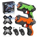 Laser Tag Toy Gun, 2 Sets Infrared Laser Tag Guns with Vest, Laser Battle Blaster Gun Set Laser Tag Game for Kids Adults Toy Gifts for Boys Girls Age 6 7 8 9 10 11 12+ Years