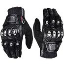Outdoor Glove Steel Knuckle Motorcycle Motorbike Powersports Safety Gloves (Black, M)
