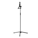 K&M Stands 19767 Folding BioBased Tablet Stand - Fits Tablets from 7 to 16 Inches - 61" Floor Standing Tripod - Adjustable & Tiltable - Light & Foldable - Black