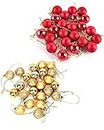 VRB Dec™ 24 Pcs Christmas Balls Ornaments Shatterproof Gold Xmas Trees Parties Decorations Balls for Holiday Wedding Party Decoration,with Hanging Hole (Golden & Red Mix 4 Cm)