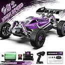 CROBOLL 1:14 Brushless Fast RC Cars for Adults with Independent ESC,Top Speed 90+KPH 4X4 Hobby Off-Road RC Truck,Oil Filled Shocks Remote Control Monster Truck for Boys(Purple)