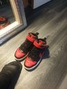 Nike Court Borough Mid Black University Red Boys Shoes Size 3 GB