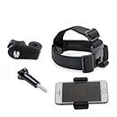 Multi-Function Adjustable Belt Cellphone Selfie Head Mount Strap for Gopro Hero 8 7 6 5 4 3 2/Sony Action Cam/Cell Phone/iPhone 13 12 11 Pro Max XR XS Max X 8 7 6 Plus/Samsung LG Huawei