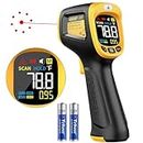 Infrared Thermometer Temperature Gun -58°F ~932°F, Digital Laser Thermometer Gun for Cooking, Pizza Oven, Grill, IR Thermometer Temp Gun with Adjustable Emissivity & Max Min Avg Measure