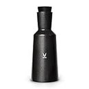 VAYA DRYNK Carafe Thermosteel Pitcher for Serving, Keeps Tea Hot/Cold for 48 Hours, Perfect Water Dispenser for Dining Table, Insulated Stainless Steel Jug with Flow-Control Lid, 1200 ml, Shiny Black
