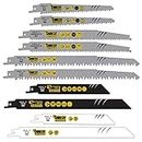 10 x SabreCut SCRSK10A Mixed S644D S922BF S922HF S1122HF S1122BF S1531L S2345X Fast Wood and Metal Cutting Reciprocating Sabre Saw Blades Compatible with Bosch Dewalt Makita and many others