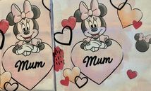 Disney Minnie Mouse Pink MUM Gift Kitchen Tea Towels 2 Set