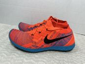Nike Free 3.0 Flyknit Para hombres Talla 11 Zapatos para Correr Hiper Naranja Azul Laguna