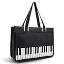 BestSounds Piano Bag, Zipper Waterproof Oxford Cloth Music Piano Accessories Book Bag Tote for Students Kids, Girls, Women, Gifts for Music Lovers Musicians (Black)