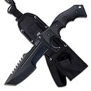 MTech USA Xtreme – Spring Assisted Open Folding Knife – Black Stainless Steel Tanto Blade with Sawback, Black G10 Handle, Liner Lock, EDC, Tactical – MX-8054 11-Inch Overall