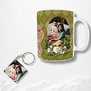 Monty Store Personalized Photo Printed Mug and Keychain | Custom Mug and Keychain Set | Best Gift for Your mom, dad, Wife, Husband, bhaiya, didi, and Couples - White Ceramic Mug and Keychain