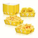 12pcs Party Supplies Set Birthday Decorations Disposable Boats Paper Food Serving Tray For Concession Food, Condiment, Carnivals For Restaurants/cafes