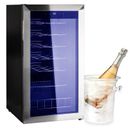Wine Cooler/Cabinet,Small Beverage Refrigerator,28 Bottles,Beer Bar Fridge,Black