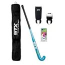 STX Field Hockey Start Pack - Junior with 35" Stick, Shin Guards, Bag & Balls, Black/Teal (FH 962 BE/35)