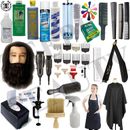 Kit escolar de inicio de barbero - Kit de cosmetología hombre hombre cabeza de maniquí barba completa