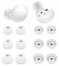 6 Pairs Galaxy Buds 2 / Plus Ear Tips Earbuds, S/M/L Mixed Size Silicone Rubber Eartips Wing Gel Fit in Case Skin Accessories with Storage Box Compatible with Samsung Galaxy Buds 2 / Plus - White