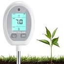 Moistenland Soil Moisture Meter with LCD Screen, 5-in-1 Soil pH Meter with Soil Light/Moisture/Temperature/pH/Nutrient Monitoring, Soil Tester for Garden, Indoor&Outdoor Plants, 90° Rotation Head