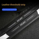 4pcs Car Door Sill Protector Stickers For Volvo XC60 XC 60 Leather Carbon Fiber Decor Decal