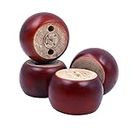 Shiwaki Pack of 4 Red-brown Furniture Legs Wooden Round Bun Feet 3in Dia 2in Tall Replacement for Sofa, Chair, Loveseat, Dresser Foot