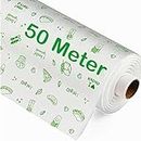 OFIXO 50 Meters Food Wrapping Paper Roll - Premium Non-Stick Butter Wrapping Paper. Food Wrapping Paper, Re-heatable Non Stick Paper, Oven Safe Parchment Paper