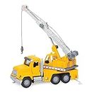 DRIVEN by Battat - Camion Micro Crane giallo - Camion gru giocattolo con luci, suoni e parti mobili per bambini dai 3 anni+