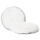 INZOEY Wool Polishing Pad 5 Inches Soft Sheepskin Buffing Pads with Hook and Loop Back Wool Cutting Pad for Car, Furniture, Glass and So On (Pack of 2)