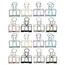 16-Pack Cute Binder Clips for Paper, Notebooks, Planners, File Folders, Office Supplies, Document Organization for School and Work, Foldback Bulldog Paper Photo Stationary Clips