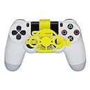 SHEAWA PS4 Game Controller Mini Steering Wheel Replacement for Sony PS4 Racing Game Accessories (Yellow)