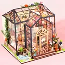 DIY Miniatur Haus Kit 3D Garten Modellbau mit LED Licht Dekor Hand Miniatur Puppenhaus Material