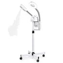 SUERBEATY Facial Steamer Professional, 2 in 1 Face Steamer for Facial Deep Cleaning Facial Steamer Esthetician with 5X Magnifying Lamp for SPA & Salon, Esthetician Steamer Face with Rolling Wheels