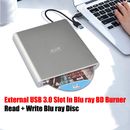 6X Blu-ray Burner USB External BD-R VCD DVD CD RW Brenner Laptop PC Movie Player