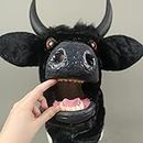Cosermart Cow Mask Halloween Creepy Bull Mask Moving Mouth Realistic Fursuit Animal Head Halloween Costume Party Favors
